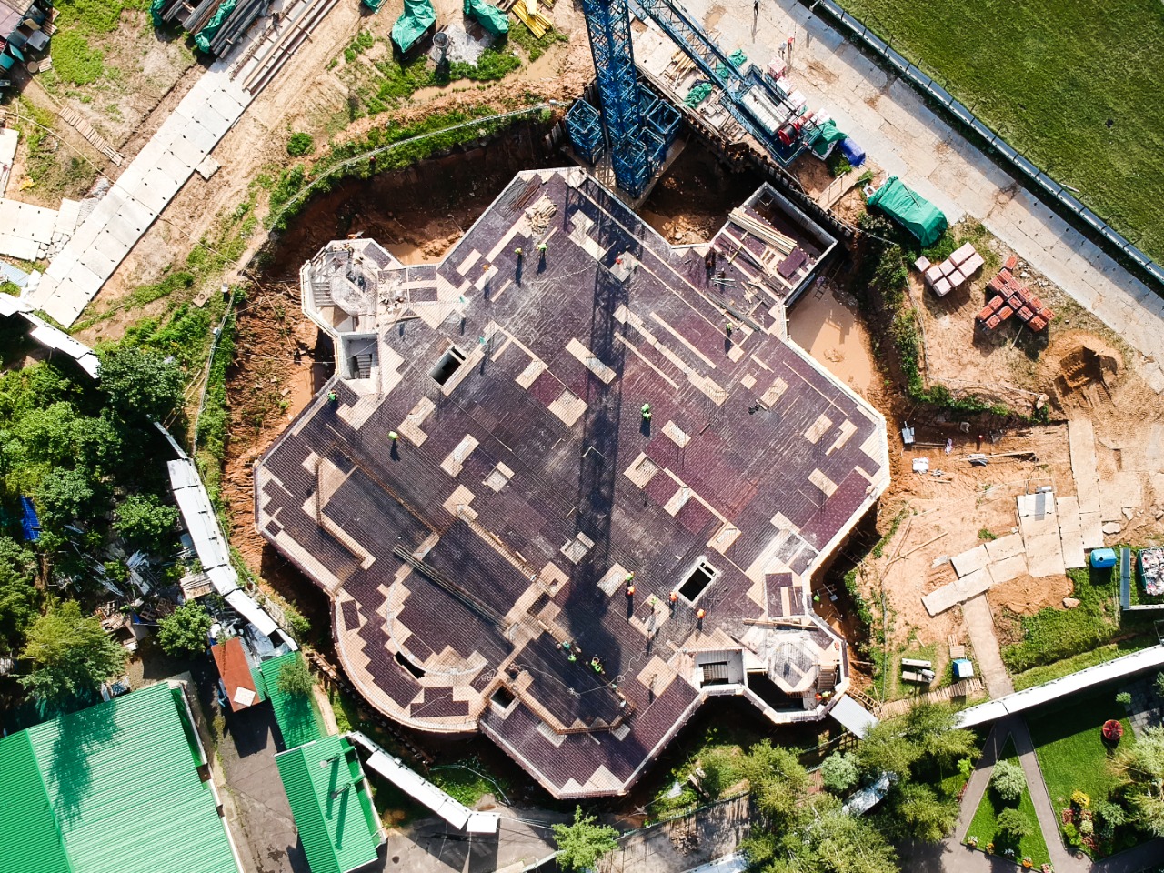 Вид сверху — Строительство Храма